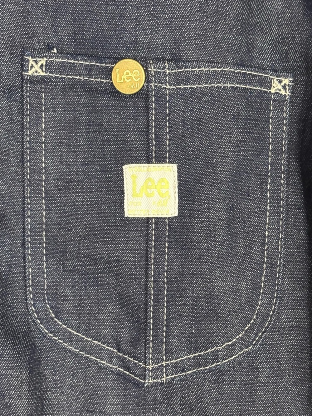 Lee x H&M Denim Chore Jacket Button Front Workwear Indigo Utility Coat - Picture 4 of 5